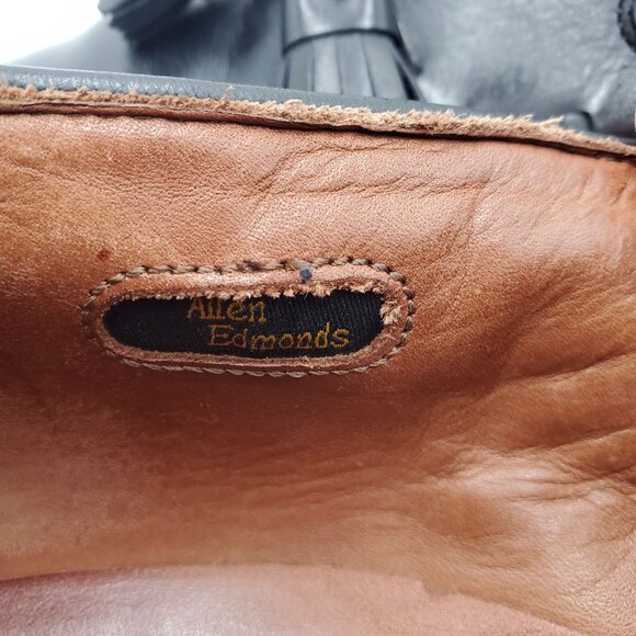 Allen Edmonds Grayson Dress Shoes Mens 10D Black Leather Classic Tassel Loafers - Picture 14 of 15